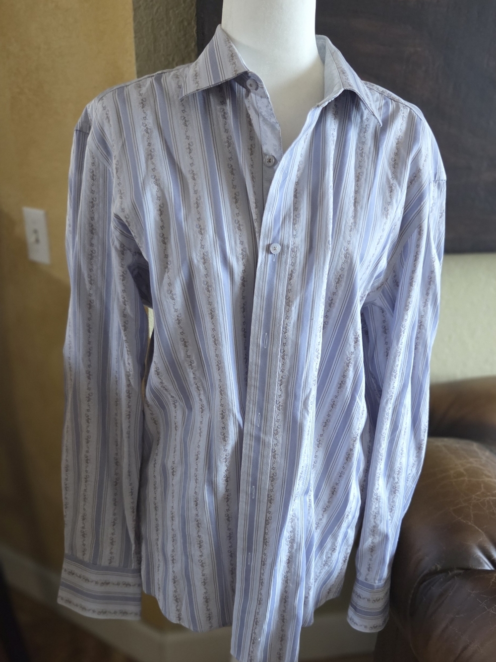 Men's Zagiri Light Blue Striped Dress Shirt